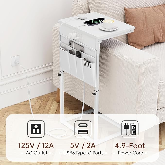 Vagusicc C Shaped End Table