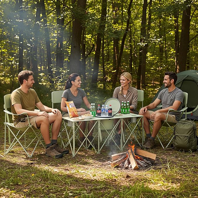 Camping Chair Set of 3, Outdoor Folding Camping Chairs