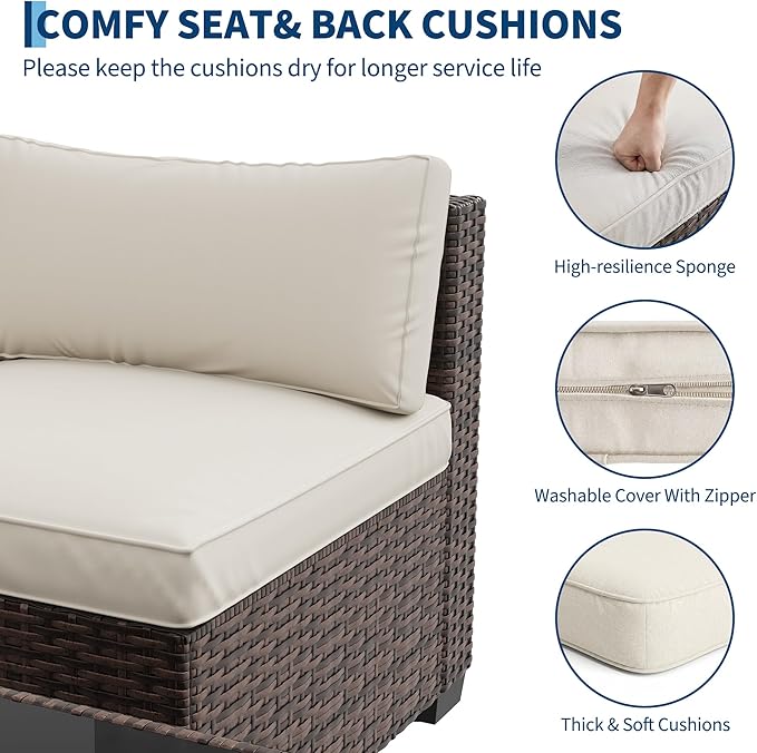 7-Piece Outdoor Sectional Furniture Set, Patio Furniture Sets
