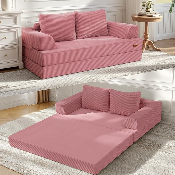 COMAX Futon Sofa Bed, Convertible Folding Sofa Bed, Boneless Couch Loveseat