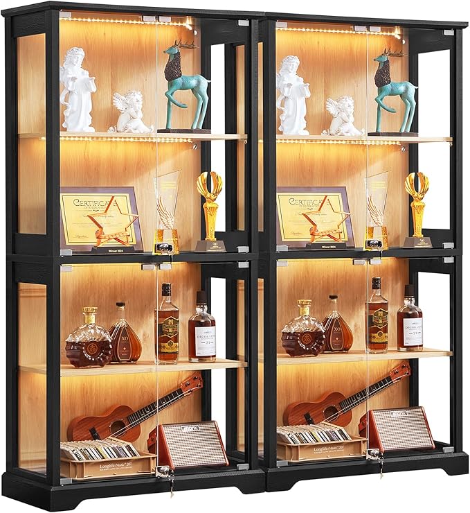 LELELINKY Farmhouse Display Cabinet Set of 2