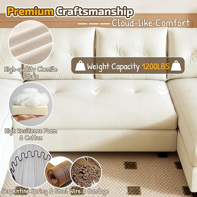 104.7" U-Shaped Sleeper Sofa