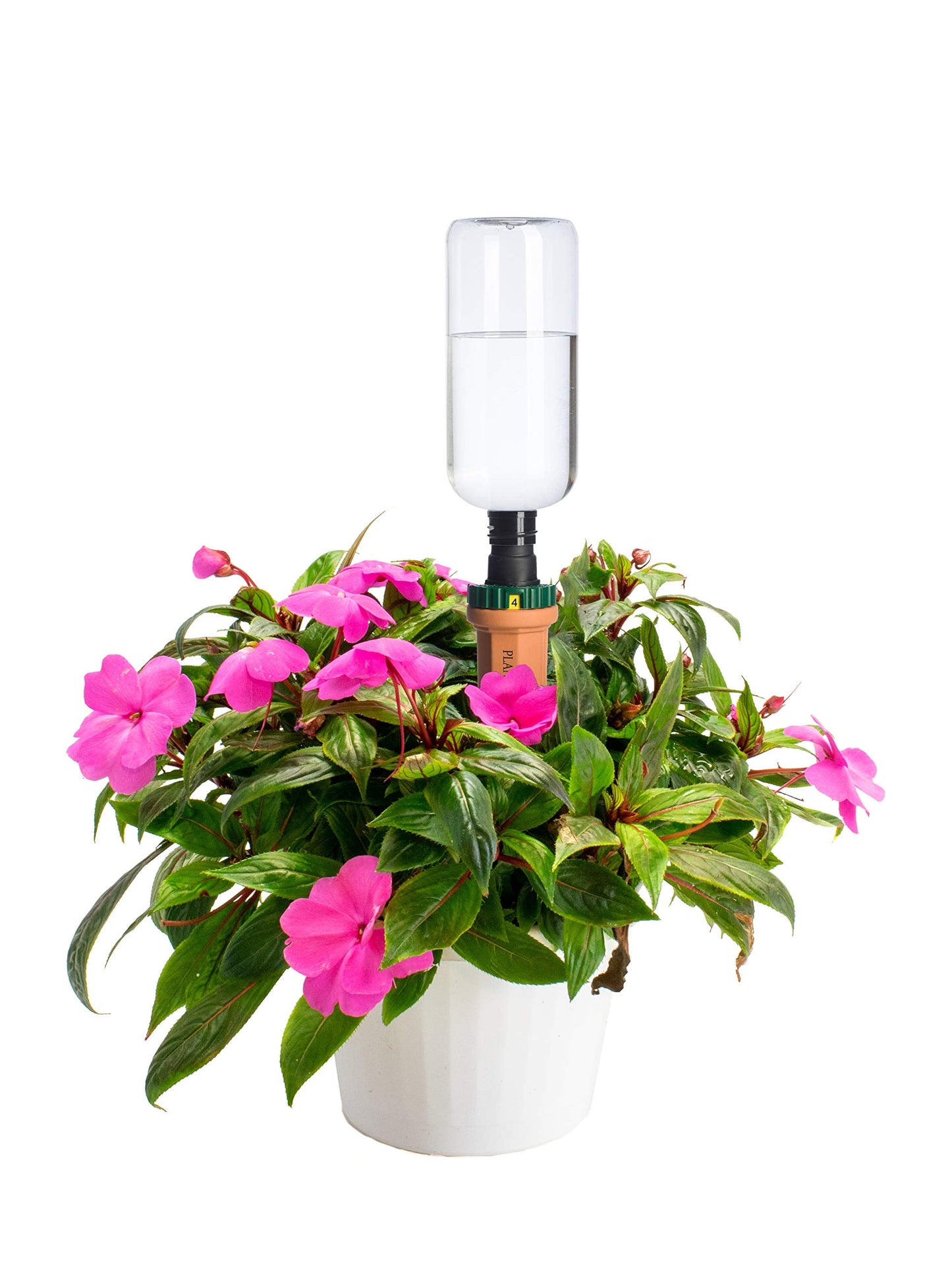 Plant Nanny Adjustable Quick Connect Plastic Bottle Stake Set (4 Pack)