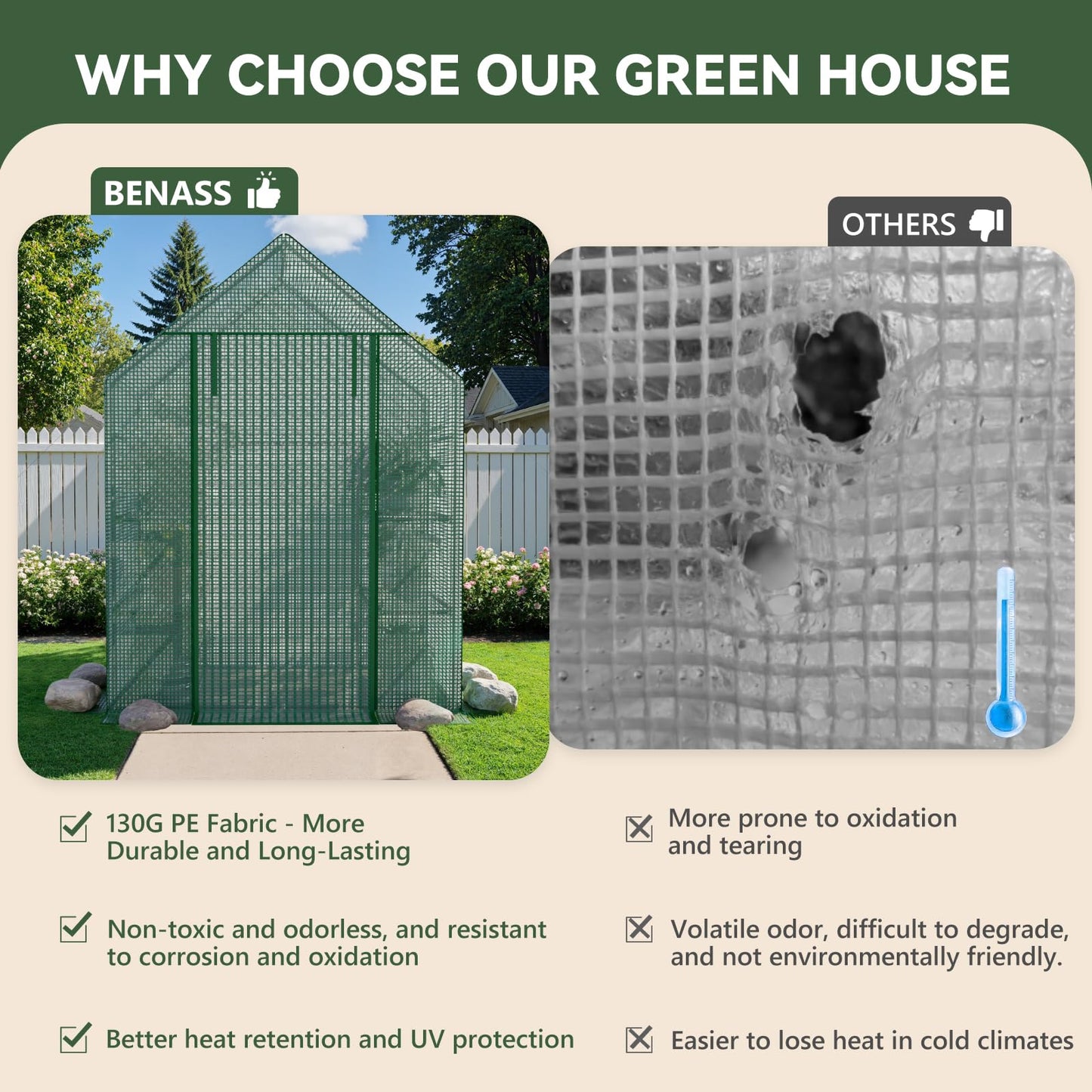 Greenhouse for Outdoors, Small Greenhouse, Walk-in Greenhouses with 3 Tiers 4 Shelves, PE Cover, Heavy Duty Plant Greenhouses for Garden and Backyard
