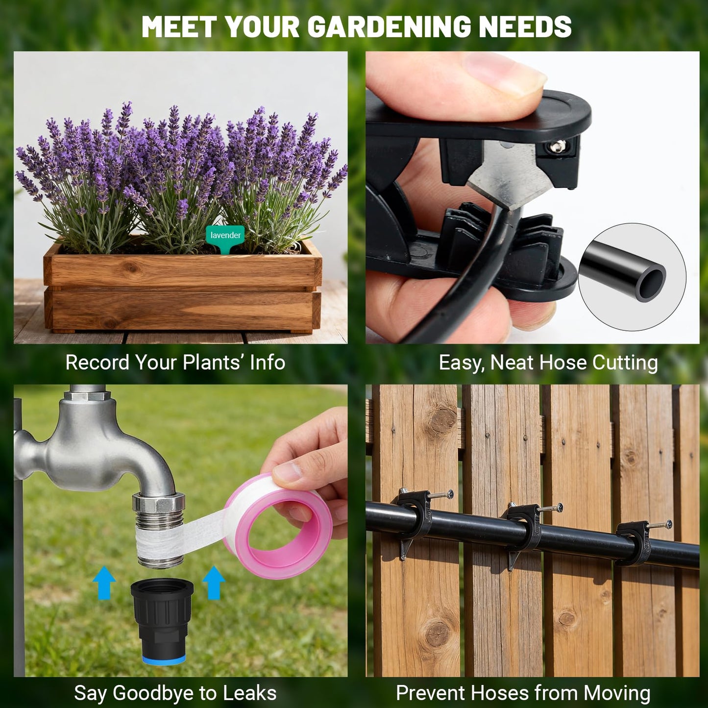 100FT Drip Irrigation Kit, Automatic Garden Watering System with Quick Connect PE Tubing, 2026 New Upgraded Water-Saving Design, 3 Adjustable Nozzles for Yard, Greenhouse, Lawn & Raised Bed Plants