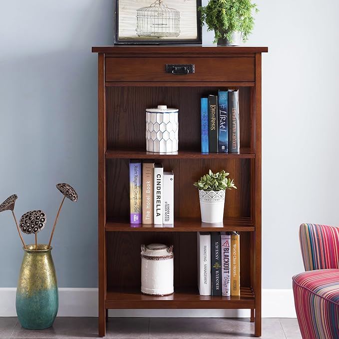 Leick Home 82262 Mission Mantel Height Bookcase