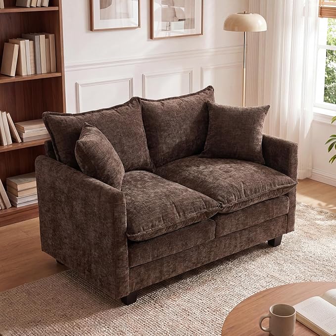 Loveseat Sofa Cloud Sofa Couch 50'', Modern Loveseats 2 Seat Couch 27" Deep Seat