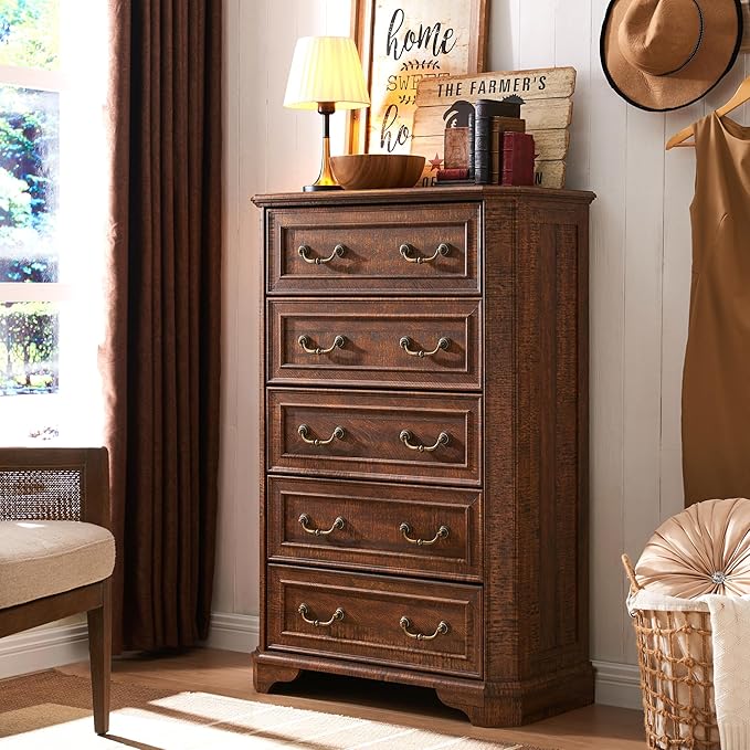 T4TREAM Farmhouse 5 Drawers Dresser