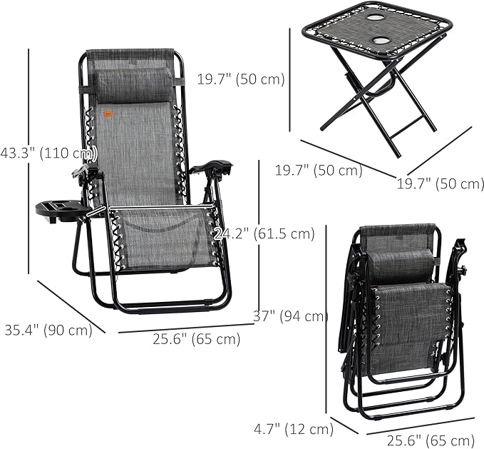 Outsunny Zero Gravity Chair Set