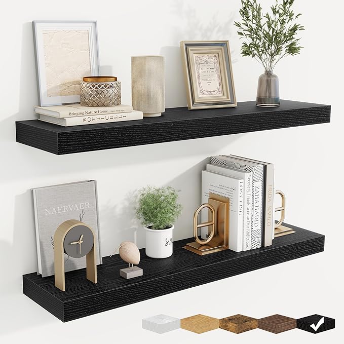 fuqing Floating Shelves for Wall, Wall Mounted Wood Floating Shelf