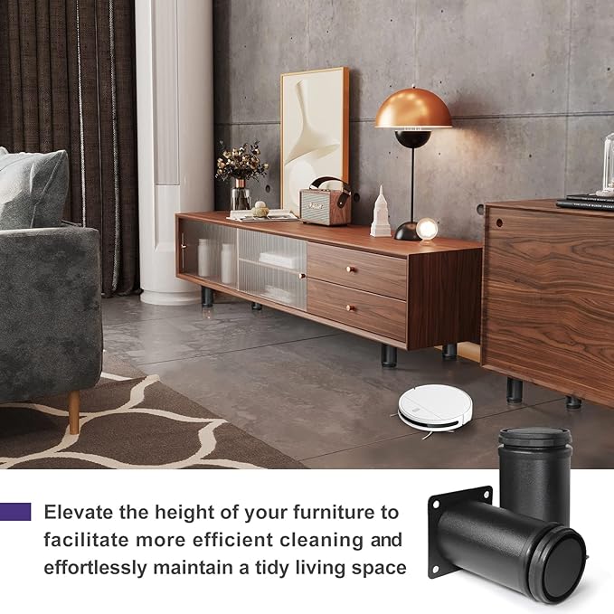 4 Inch Metal Furniture Legs Stainless Steel Adjustable Legs Black Metal Legs