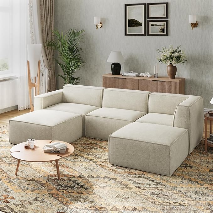 Novilla 109" Modular Sectional Sofa, No Assembly Cloud Sectional Couch