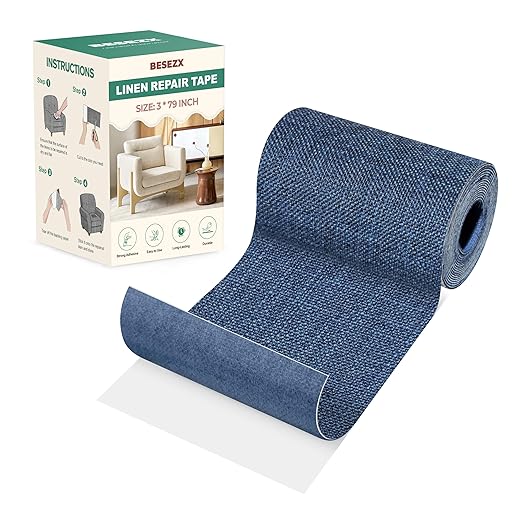 BESEZX Linen Fabric Repair Tape, 3x79 Inch Self Adhesive Repair Patches