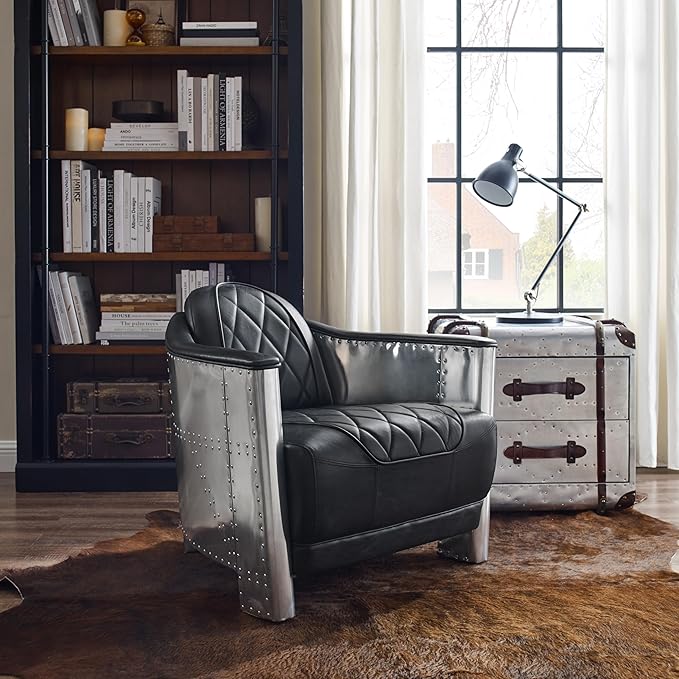Art Leon Genuine Leather Accent Chairs