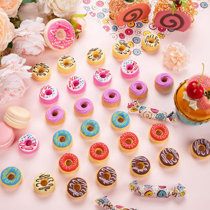Donut Erasers, 25 Pieces Bulk, 3D Cute Food Novelty Pencil Erasers for Candy Party Favor Gift Filling and Art Supplies
