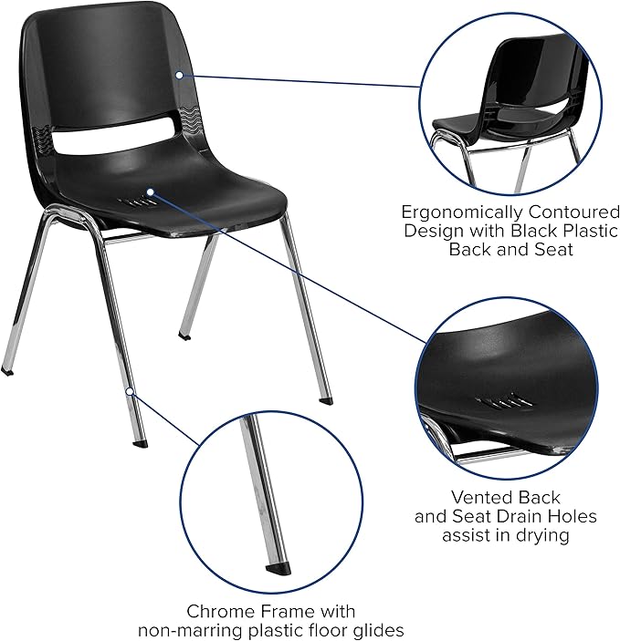 Flash Furniture HERCULES Series 440 lb. Capacity Kid's Black Ergonomic Shell