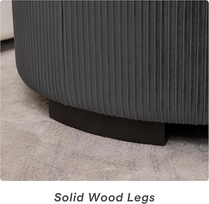 29.5 Inch Round Storage Ottoman Coffee Table, Modern Circle Coffee Table