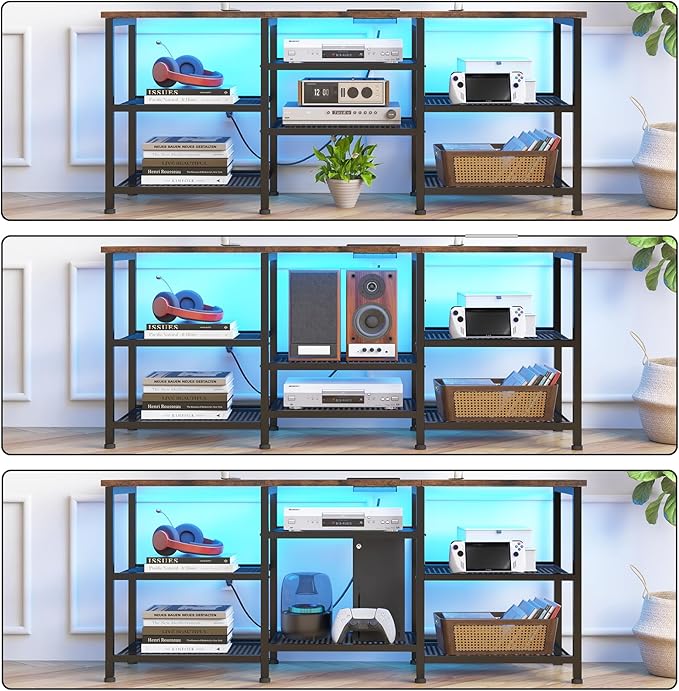 YGEOMER TV Stand for Living Room TVs Up to 55 Inches, Entertainment Center