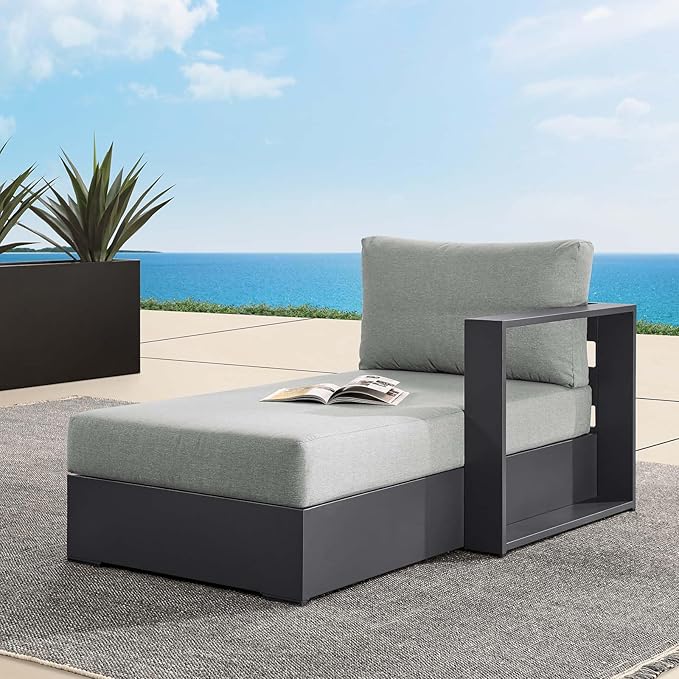 Modway Tahoe Powder-Coated Aluminum Outdoor Chaise Lounge Gray