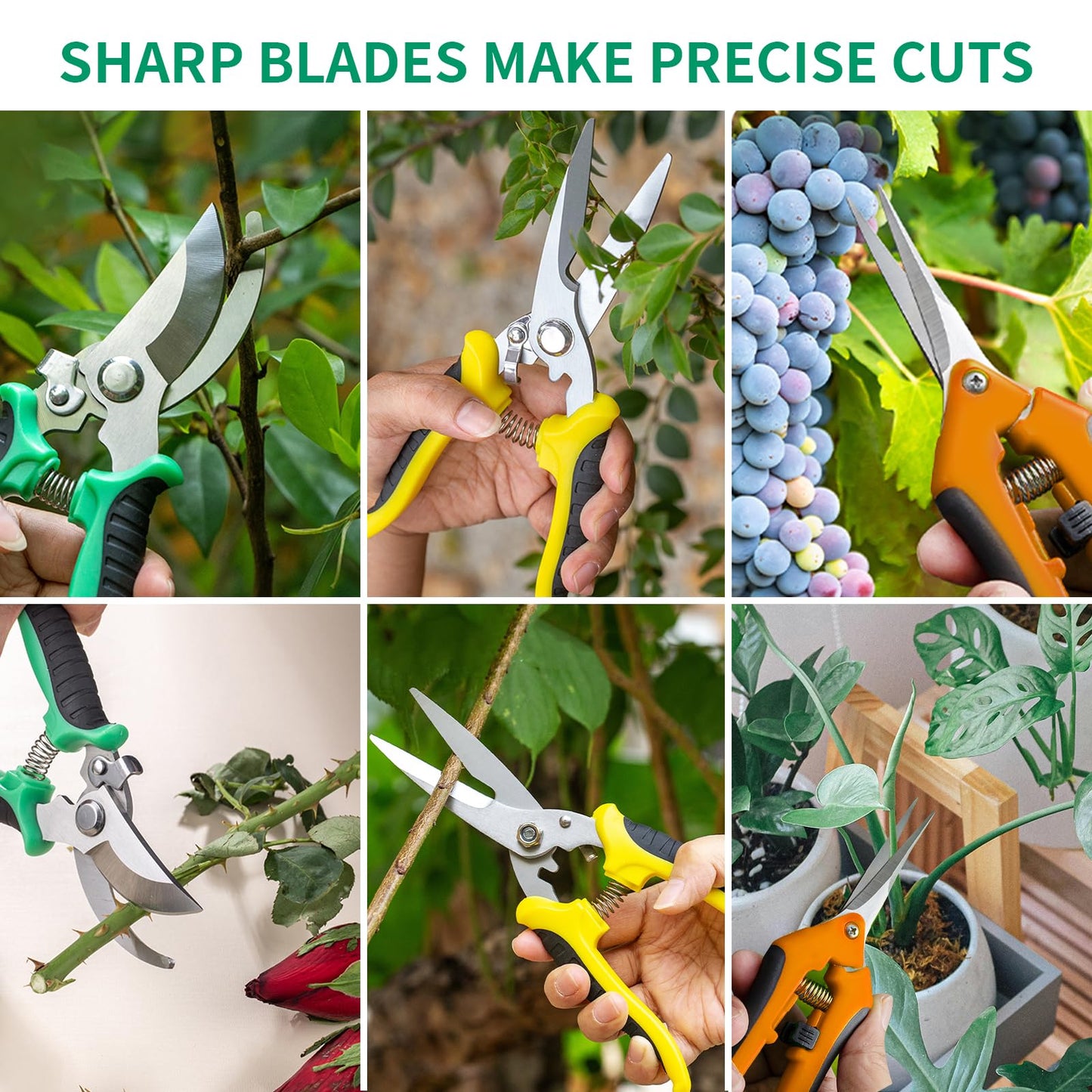 Garden Pruning Shears 3 Pack Gardening Shears Garden Scissors Stainless Steel Plant Flower Scissors Clippers Pruning Shears tijeras de jardinería