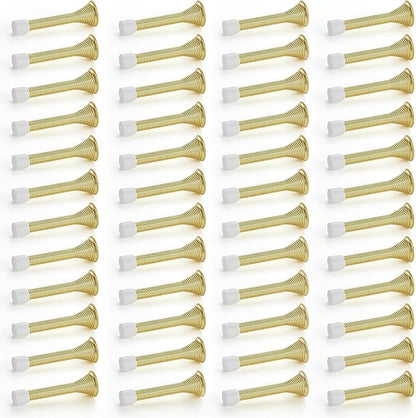 Ravinte Door Stoppers, 48 Pack Gold Spring Door Stops with Rubber Bumper, Door Stoppers for Bottom of Door