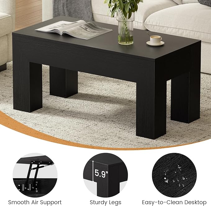 FABATO 41.7'' Lift Top Coffee Table, Wooden Rectangle Coffee Table