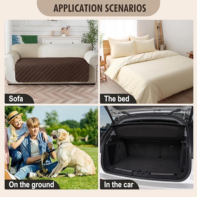 Genina Waterproof Couch Cover, Washable Anti-Slip 51 inch Loveseat Sofa Covers