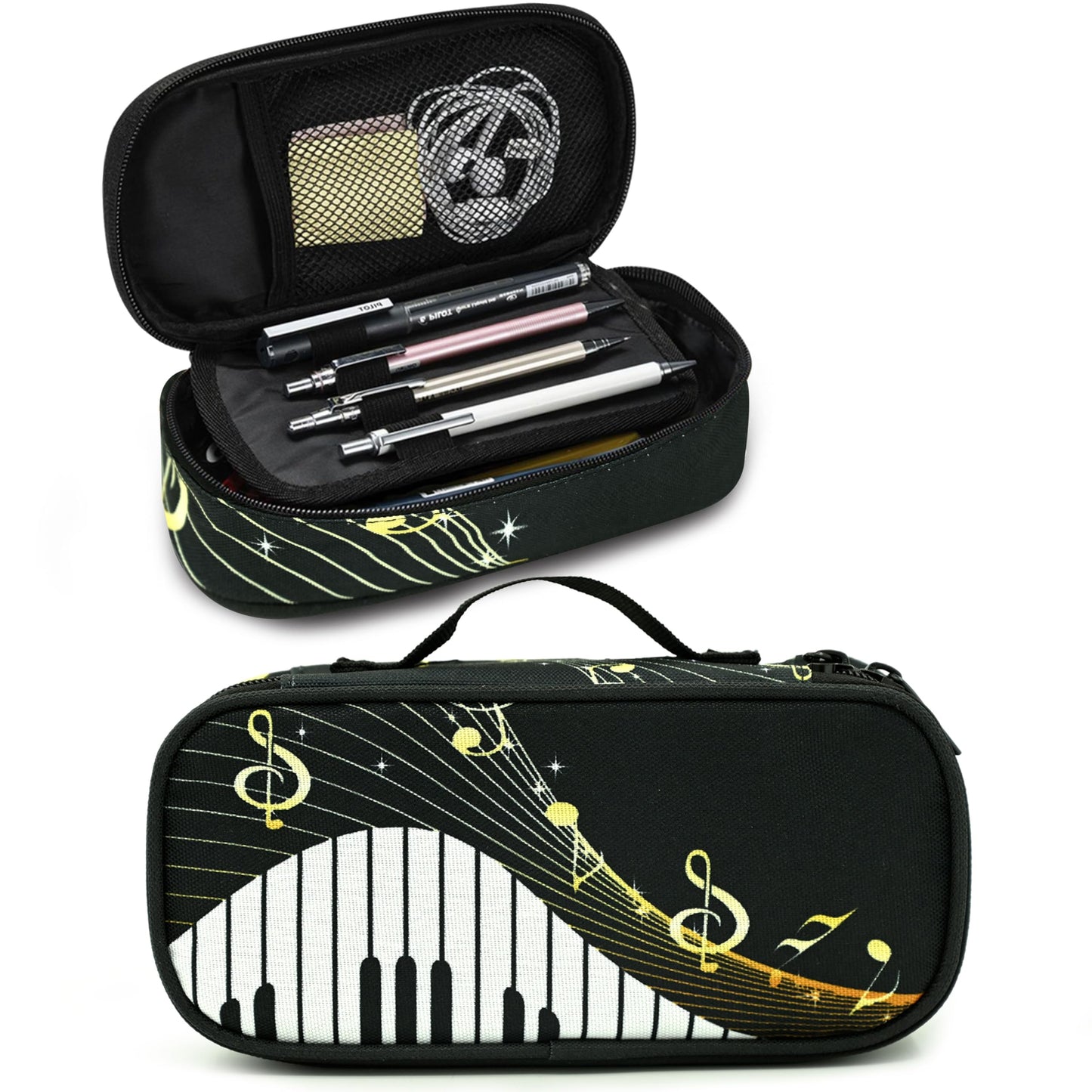 Droerfes Music Pencil Case Pencil Pouch Large Capacity Pen Bag School Office Organizer Stationery Storage Box For Girls Boys Teen Kids