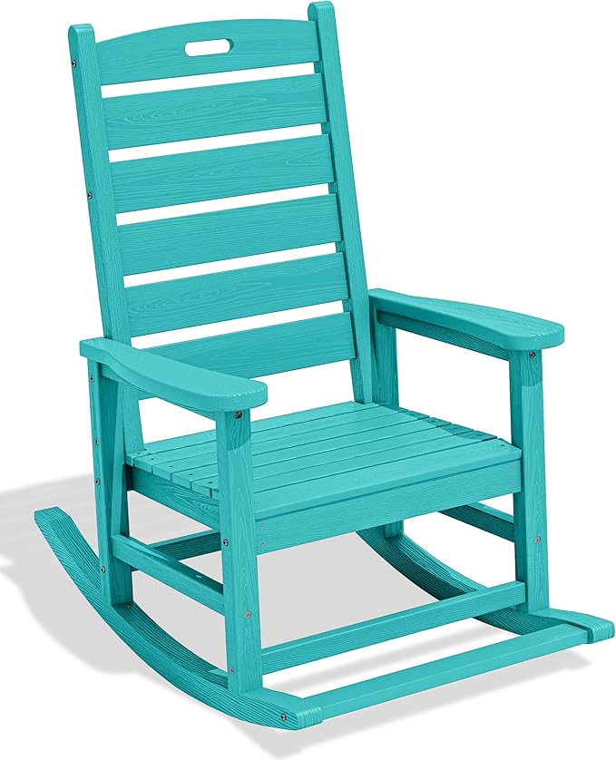 SERWALL Outdoor Rocking Chair, Oversized Rocking Chair