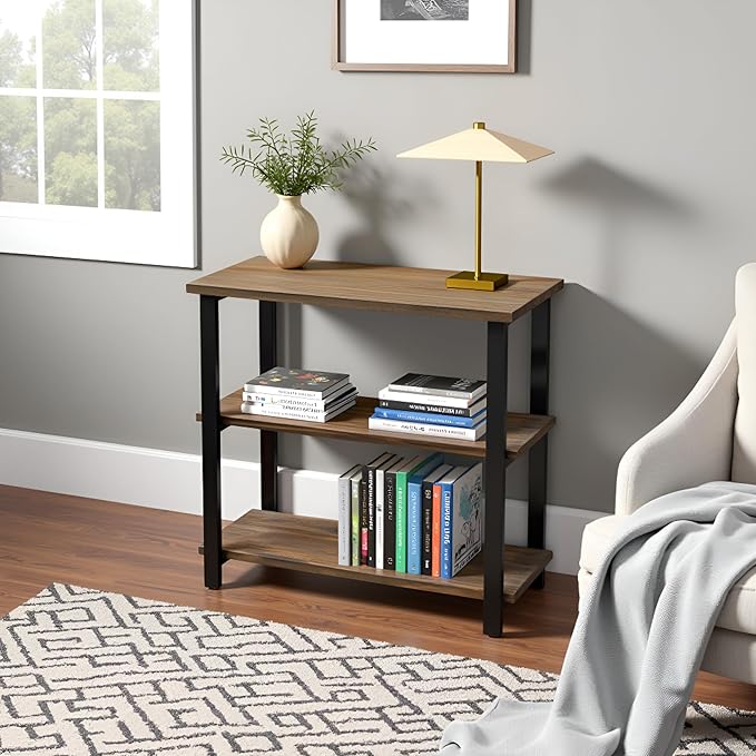 Alaterre Furniture Pomona Living Room 3-Tier Solid Wood Under-Window Bookshelf