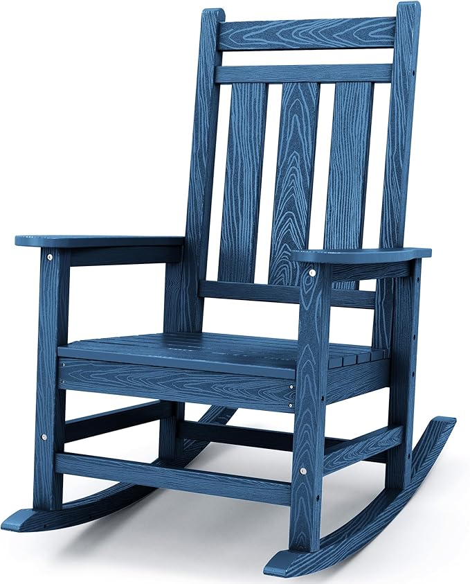 KINGYES Oversized Outdoor Rocking Chair, All-Weather Patio Rocking Chairs