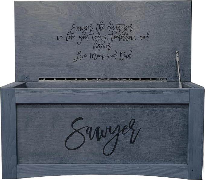 Personalized Engraved Wooden Toy Box