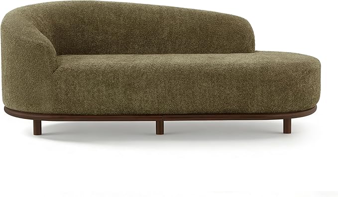 Christopher Knight Home Bouclé Chaise Lounge Sofa Mid Century Modern