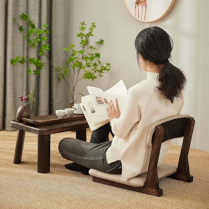 Meditation Chair with Back Support, Japanese Floor Chair, Back Jack