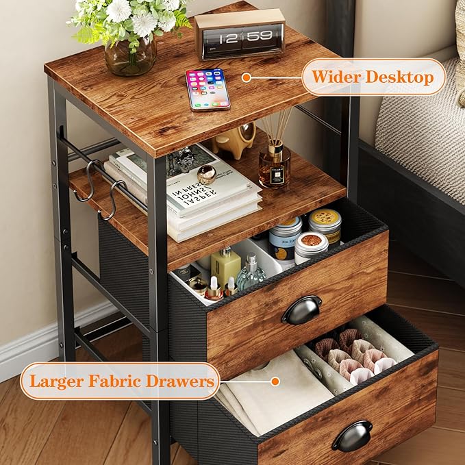 Furologee Night Stand Set of 2, Nightstand