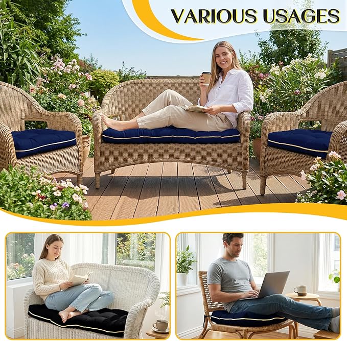 1 MIDDLE ONE Wicker Chair Cushions 3 Pieces Set