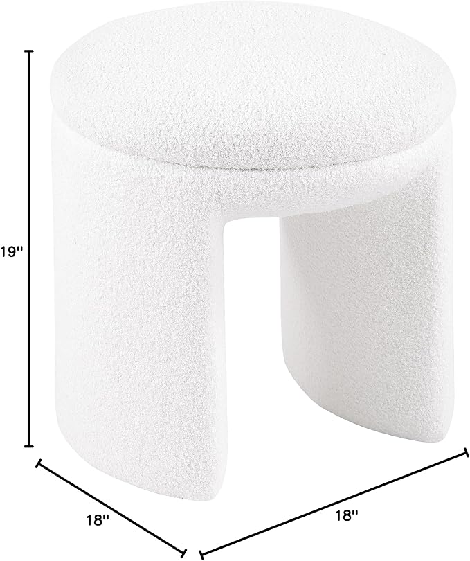 Furniture of America Rami Modern 18-inch Solid Wood Upholstered Ottoman