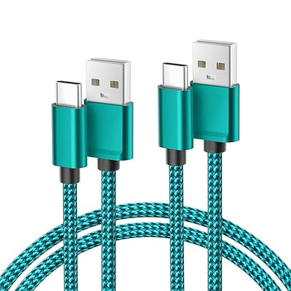 Basesailor USB Type C Charger Cable 10FT 2Pack,Nylon Charging Cord for iPhone 17 16 Pro Max,Samsung Galaxy Z Fold 5,Note 20,Tab S9 S10 S10E 10E FE S25 S24 Plus Ultra,A55 A54,Google Pixel 8 7 6