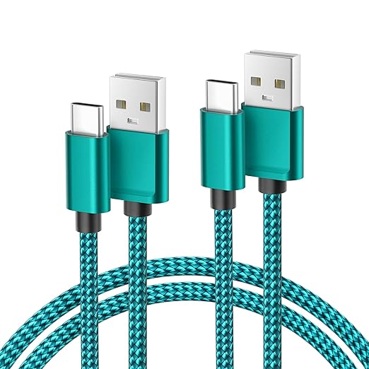 Basesailor USB Type C Charger Cable 6.6FT 2 Pack,Nylon Charging Power Cord for Samsung Galaxy S10 S23 S20 S21 S22,Moto Z3 Z4 G7 G8 G9 Play Power G Pro Fast Stylus,Motorola Razr Edge One 5G,Steam Deck