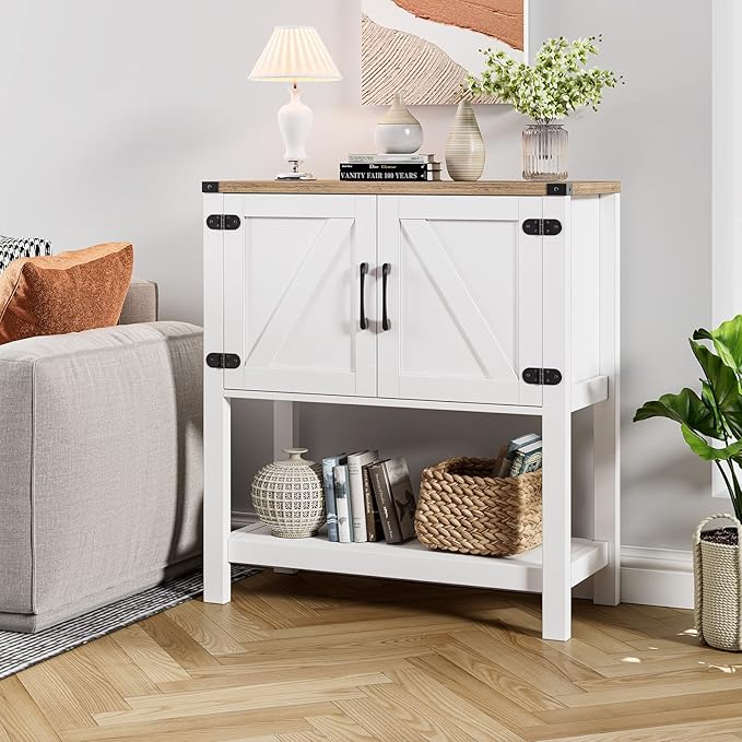Mufico Console Table Coffee Bar Cabinet Sofa Table, 31.5 L x 13.8 D x 34.65 H