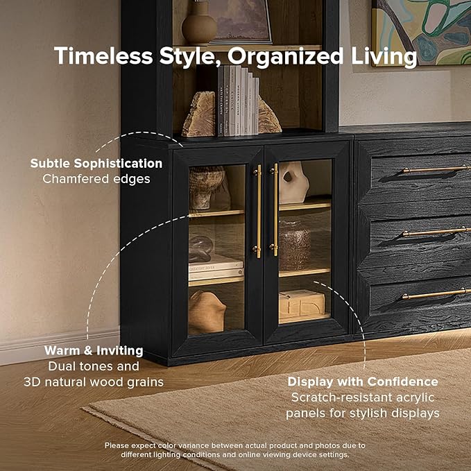mopio Blake Storage Cabinet, Small Modular Accent Display Sideboard Buffet