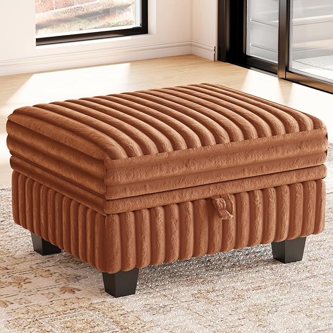 Belffin Corduroy Fabric Ottoman