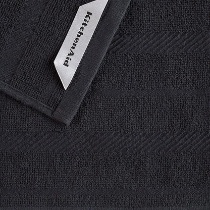 KitchenAid Albany Dishcloth 8 Pack Set, Matte Black/White