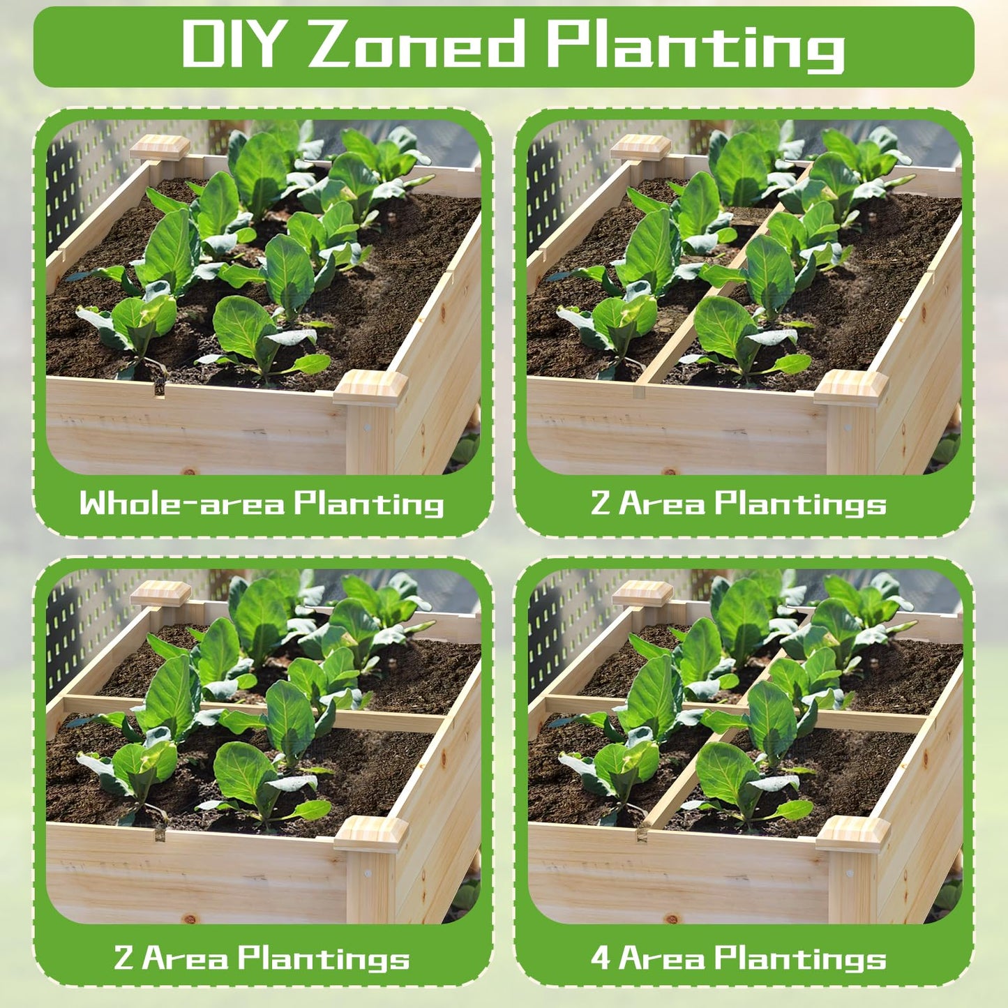 48x24x31IN Elevated Wooden Raised Garden Bed with Legs, Reinforced Large Planter Box for Vegetable Flower Herb Outdoor, Standing Growing Bed forGardening/Backyard/Patio/Balcony, Liner Included