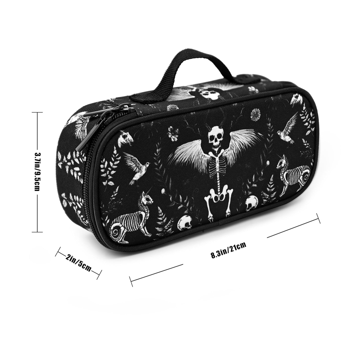 Droerfes Goth Skull Pencil Case Pencil Pouch Large Capacity Pen Bag School Office Organizer Stationery Storage Box For Girls Boys Teen Kids
