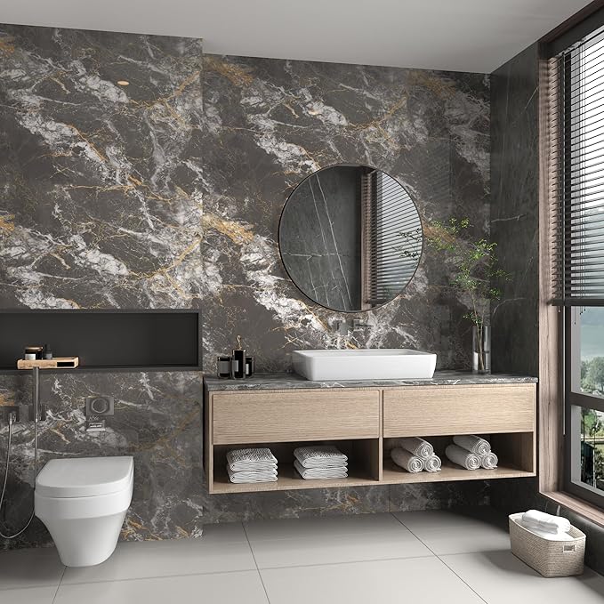 BAYYA Countertop Covers Peel and Stick Wallpaper Glossy Marble Contact Paper