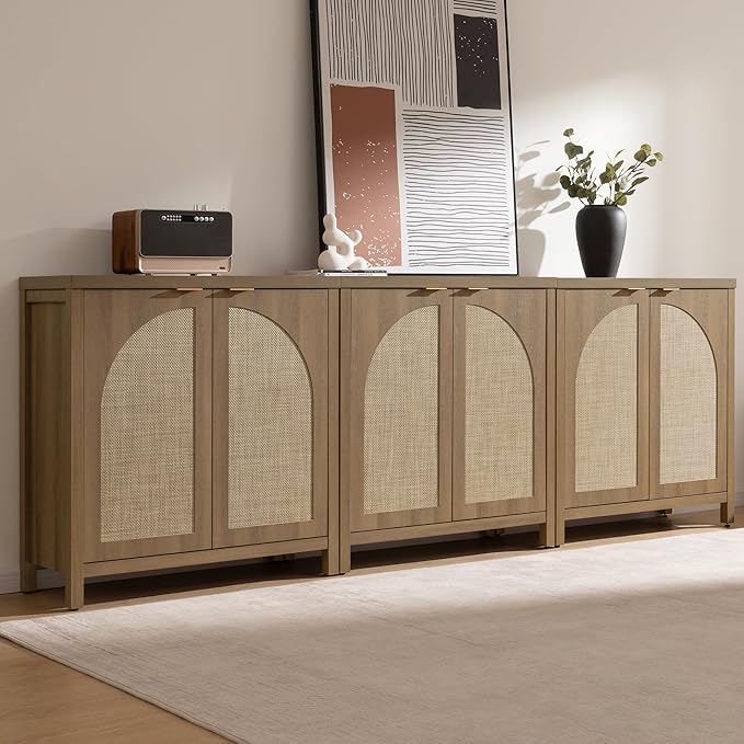 SICOTAS 68" W Rattan Sideboard Buffet Cabinet