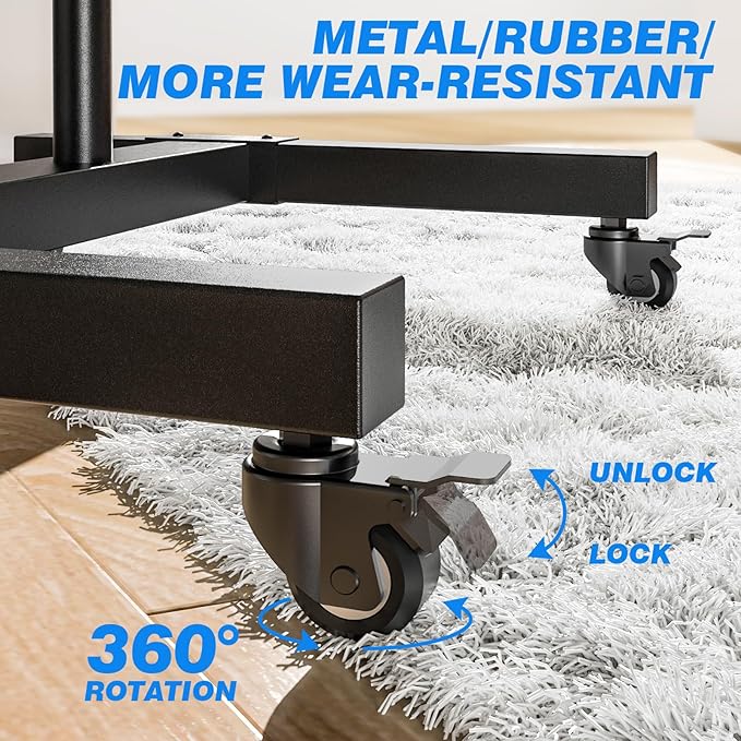 Rfiver Mobile TV Cart Rolling TV Stand