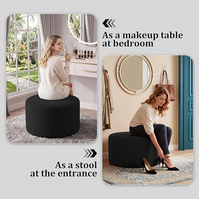 BSHOMGI Round Coffee Table Ottoman