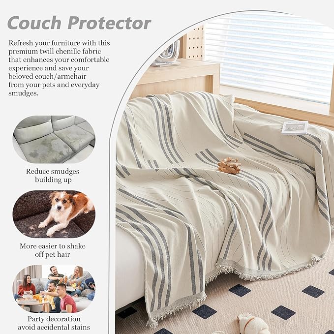 DREAMINGO Chenille Armchair Cover Jacquard Sofa Covers Washable Furniture